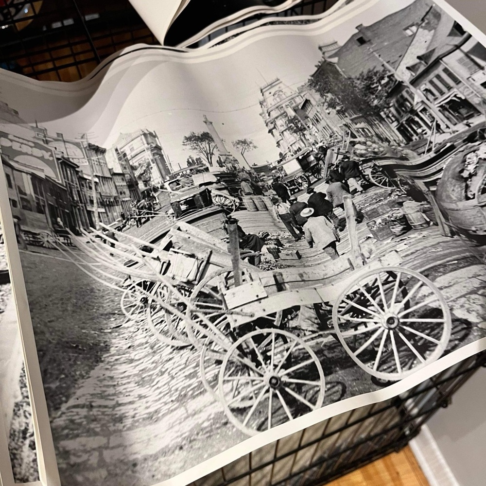 Vintage Black and White Street Scene Poster
